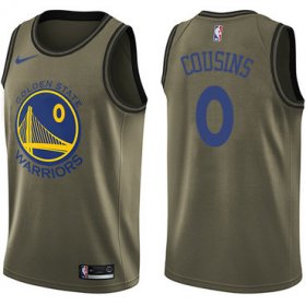 Wholesale Cheap Men\'s Nike Golden StateWarriors #0 DeMarcus Cousins Green NBA Swingman Salute to Service Jersey