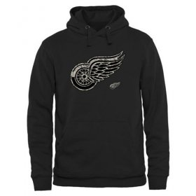 Wholesale Cheap Men\'s Detroit Red Wings Black Rink Warrior Pullover Hoodie