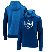 Wholesale Cheap Los Angeles Dodgers Majestic Women's 2019 Postseason Dugout Authentic Pullover Hoodie Royal