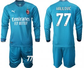 Wholesale Cheap 2021 Men AC milan away long sleeve 77 soccer jerseys