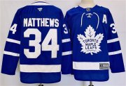 Cheap Men's Toronto Maple Leafs #34 Auston Matthews Blue 2024-25 Stitched Jersey