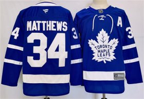 Cheap Men\'s Toronto Maple Leafs #34 Auston Matthews Blue 2024-25 Stitched Jersey