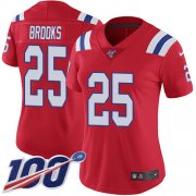 Wholesale Cheap Nike Patriots #25 Terrence Brooks Red Alternate Women's Stitched NFL 100th Season Vapor Limited Jersey