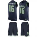 Wholesale Cheap Nike Seahawks #16 Tyler Lockett Steel Blue Team Color Men's Stitched NFL Limited Tank Top Suit Jersey