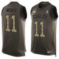 Wholesale Cheap Nike Eagles #11 Carson Wentz Green Men's Stitched NFL Limited Salute To Service Tank Top Jersey