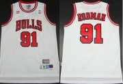 Wholesale Cheap Chicago Bulls #91 Dennis Rodman White Swingman Throwback Jersey