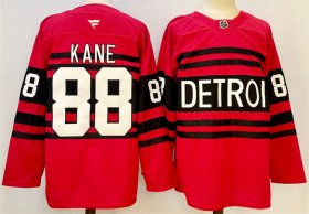 Men\'s Detroit Red Wings #88 Patrick Kane Red 2024-25 Reverse Retro Stitched Jersey