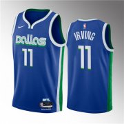 Wholesale Cheap Men's Dallas Mavericks #11 Kyrie Irving Blue 2022-23 City Edition Stitched Basketball Jersey