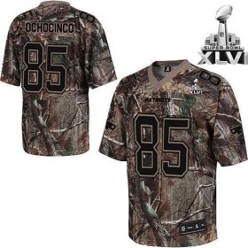 Wholesale Cheap Patriots #85 chad ochocinco Camouflage Realtree Super Bowl XLVI Embroidered NFL Jersey