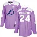 Wholesale Cheap Adidas Lightning #24 Ryan Callahan Purple Authentic Fights Cancer Stitched Youth NHL Jersey