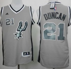 Wholesale Cheap San Antonio Spurs #21 Tim Duncan Revolution 30 Swingman 2014 New Gray Jersey