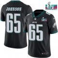 Wholesale Cheap Men's Philadelphia Eagles #65 Lane Johnson Black Super Bowl LVII Patch Vapor Untouchable Limited Stitched Jersey