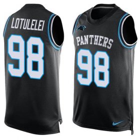 Wholesale Cheap Nike Panthers #98 Star Lotulelei Black Team Color Men\'s Stitched NFL Limited Tank Top Jersey