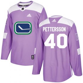 Wholesale Cheap Adidas Canucks #40 Elias Pettersson Purple Authentic Fights Cancer Youth Stitched NHL Jersey