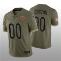 Wholesale Cheap Men's Chicago Bears ACTIVE PLAYER Custom 2022 Olive Salute To Service Limited Stitched Jersey