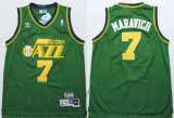 Wholesale Cheap Men's Utah Jazz #7 Pete Maravich Green Hardwood Classics Soul Swingman Throwback Jersey