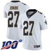 Wholesale Cheap Nike Saints #27 Malcolm Jenkins White Youth Stitched NFL 100th Season Vapor Untouchable Limited Jersey