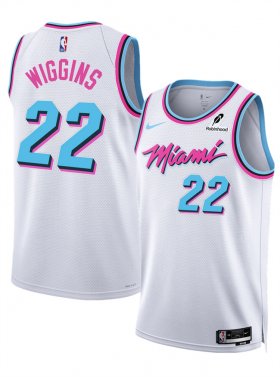 Cheap Men\'s Miami Heat #22 Andrew Wiggins White 2025 City Edition Stitched Basketball Jersey