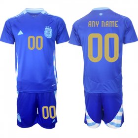 Cheap Men\'s Argentina Custom Blue 2024-25 Away SoccerJersey Suit