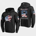 Wholesale Cheap Blue Jackets #62 Alex Broadhurst NHL Banner Wave Usa Flag Black Hoodie