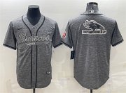 Wholesale Cheap Men's Denver Broncos Gray Team Big Logo With Patch Cool Base Stitched Baseball Jersey