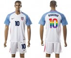 Wholesale Cheap USA #10 Diskerud White Rainbow Soccer Country Jersey