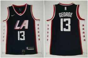 Wholesale Cheap Clippers 13 Paul George Navy City Edition Nike Swingman Jersey