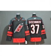 Wholesale Cheap Men Carolina Hurricanes 37 Andrei Svechnikov Black Adidas Jersey