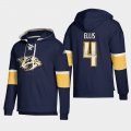 Wholesale Cheap Nashville Predators #4 Ryan Ellis Navy adidas Lace-Up Pullover Hoodie