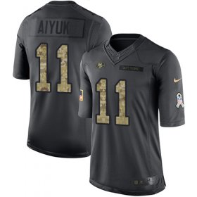 Wholesale Cheap Nike 49ers #11 Brandon Aiyuk Black Men\'s Stitched NFL Limited 2016 Salute to Service Jersey