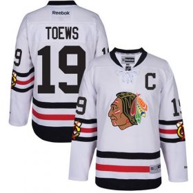 Wholesale Cheap Blackhawks #19 Jonathan Toews White 2017 Winter Classic Stitched Youth NHL Jersey