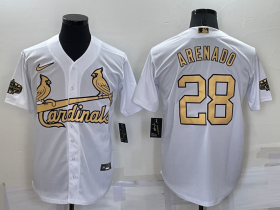 Wholesale Men\'s St Louis Cardinals #28 Nolan Arenado White 2022 All Star Stitched Cool Base Nike Jersey