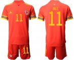 Wholesale Cheap Men 2021 European Cup Welsh home red 11 Soccer Jersey