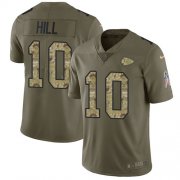 Wholesale Cheap Nike Chiefs #10 Tyreek Hill Olive/Camo Men's Stitched NFL Limited 2017 Salute To Service Jersey