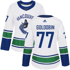 Wholesale Cheap Adidas Canucks #77 Nikolay Goldobin White Road Authentic Women\'s Stitched NHL Jersey