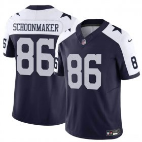 Cheap Men\'s Dallas Cowboys #86 Luke Schoonmaker Navy White Thanksgiving Vapor Untouchable Limited Stitched Football Jersey