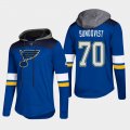 Wholesale Cheap Blues #70 Oskar Sundqvist Blue 2018 Pullover Platinum Hoodie