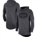 Wholesale Cheap Men's New York Jets Nike Heathered Charcoal Fan Gear Tonal Slub Hooded Long Sleeve T-Shirt