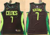 Cheap Men's Boston Celtics #7 Jaylen Brown Black 2024-25 City Edition Stitched Basketball Jersey