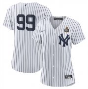 Cheap Women's New York Yankees #99 Aaron Judge White 2024 World Series Cool Base Stitched Baseball Jersey(Run Small)