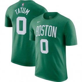 Cheap Men\'s Boston Celtics #0 Jayson Tatum Green Name & Number T-Shirt