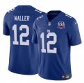 Cheap Men's New York Giants #12 Darren Waller Blue 2024 F.U.S.E. 100TH Season Patch Vapor Untouchable Limited Stitched Jersey