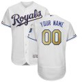 Wholesale Cheap Kansas City Royals Majestic Alternate Authentic Collection Flex Base Custom Jersey White