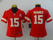 Cheap Women's Kansas City Chiefs #15 Patrick Mahomes Red Vapor Untouchable Limited Stitched NFL Jersey