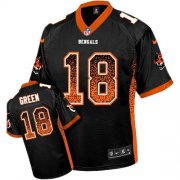 Wholesale Cheap Nike Bengals #18 A.J. Green Black Team Color Men's Stitched NFL Elite Drift Fashion Jersey