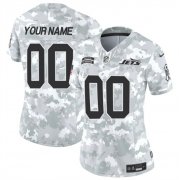 Cheap Women's New York Jets Active Player Custom 2024 F.U.S.E Arctic Camo Salute To Service Limited Stitched Jersey(Run Small)