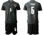 Wholesale Cheap Men 2020-2021 European Cup Croatia away black 6 Nike Soccer Jersey