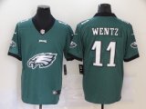 Wholesale Cheap Men's Philadelphia Eagles #11 Carson Wentz Midnight Green 2020 Big Logo Vapor Untouchable Stitched NFL Nike Fashion Limited Jersey