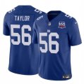 Cheap Men's New York Giants #56 Lawrence Taylor Blue 2024 F.U.S.E. 100TH Season Patch Vapor Untouchable Limited Stitched Jersey