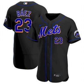 Wholesale Cheap Men\'s New York Mets #23 Javier Baez Black Anthentic Nike Jersey